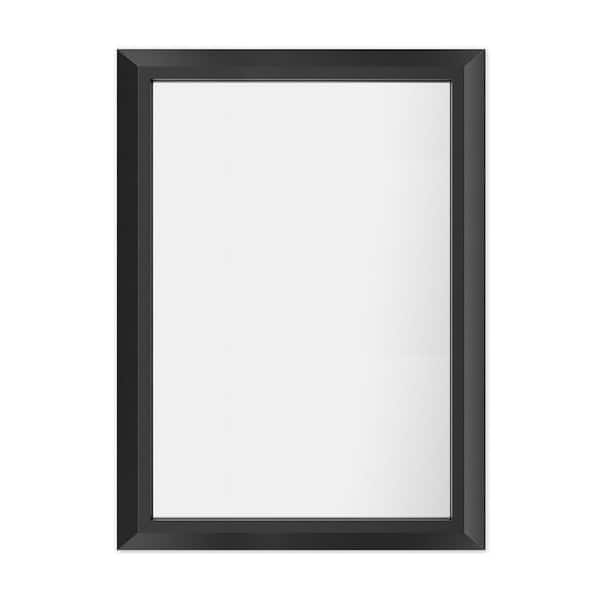 30 in. W x 22 in. H Rectangular Aluminum Alloy Framed and Tempered Glass Wall Bathroom Vanity Mirror in Matte Black