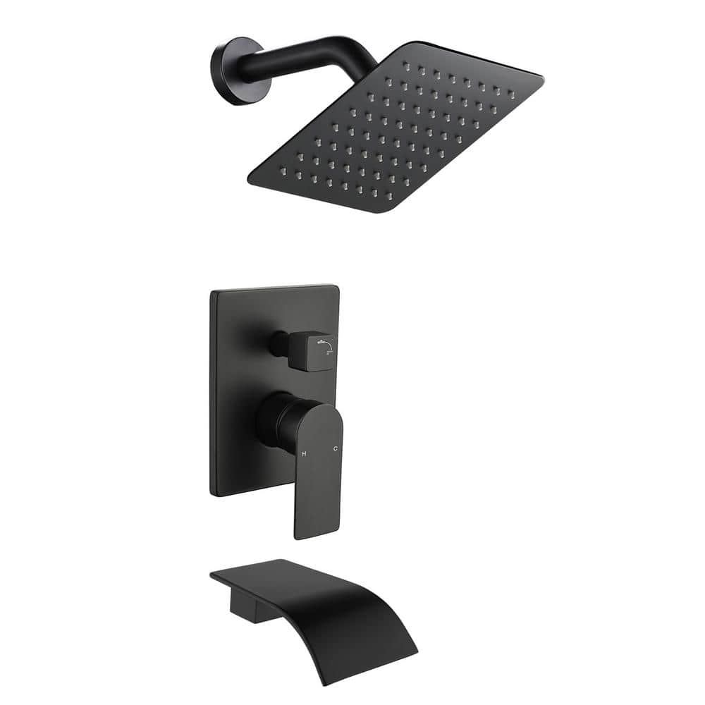 Nestfair Single-Handle 1-Spray Tub and Shower Faucet in Matte Black ...