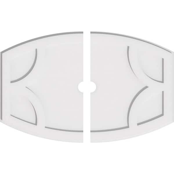 Ekena Millwork 30 in. W x 20 in. H x 2 in. ID x 1 in. P Kailey Architectural Grade PVC Contemporary Ceiling Medallion (2-Piece)