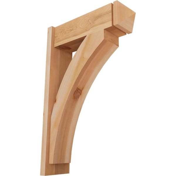 Ekena Millwork 8 in. x 36 in. x 24 in. Thorton Arts and Crafts Smooth Western Red Cedar Outlooker