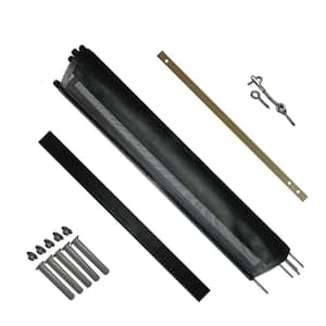 4 ft. H x 12 ft. W Pool Fence DIY Section in Black with 5 Poles Featuring a Steel Pin at the Base for a 1/2 in. Hole