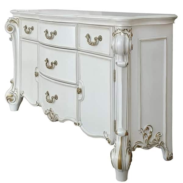Acme Furniture Vendome 5-Drawers Antique Pearl Dresser (38 in. H X 71 in. W X 21 in. D)
