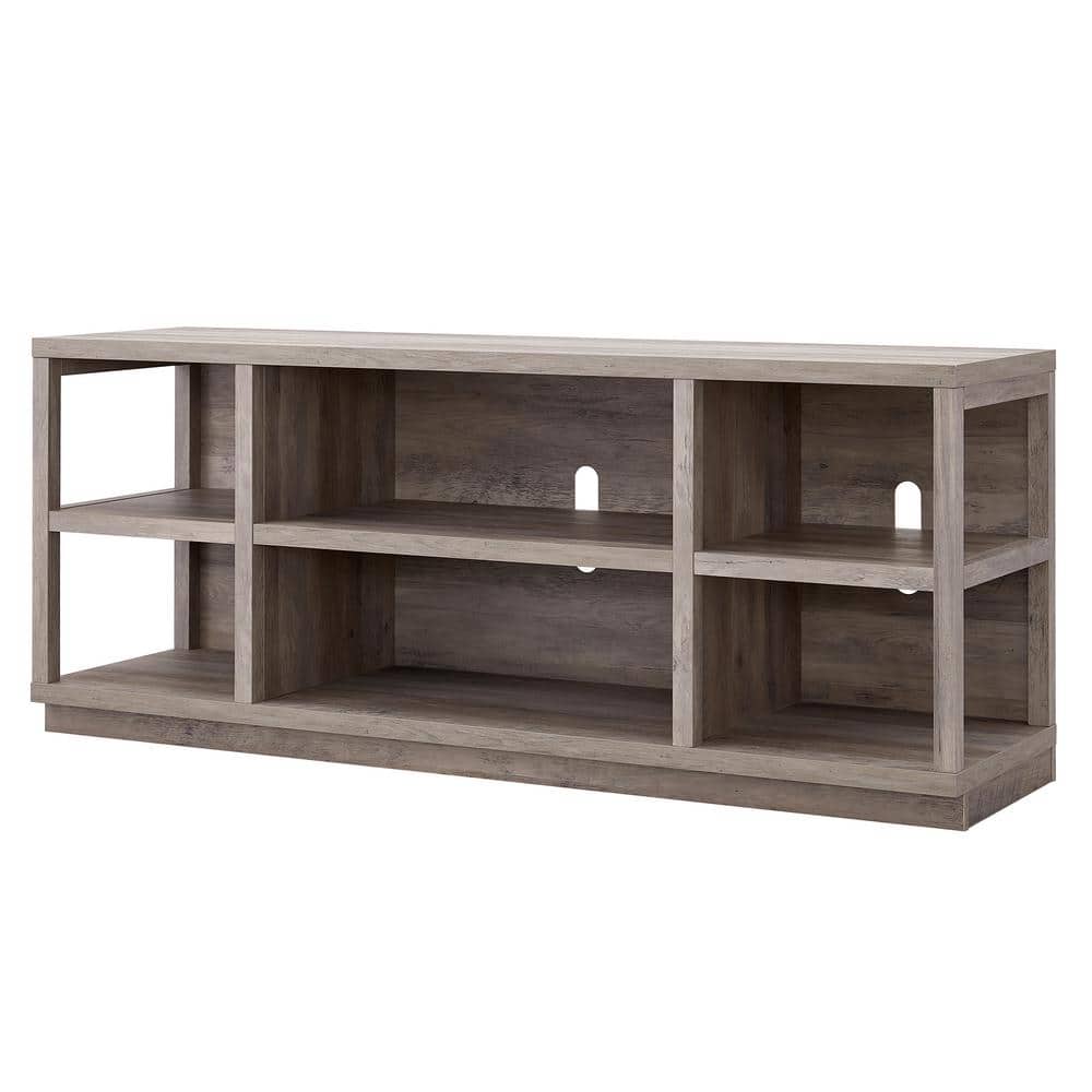 Freya Gray Oak 70-in Modern Metal Frame TV Stand