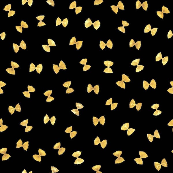 WallPOPs Rachel Antonoff NuWallpaper Black Pasta Matte Vinyl Peel and Stick Wallpaper Sample