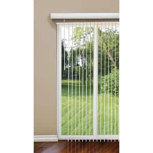 White Cordless Room Darkening Vertical Blinds for Sliding Doors Kit with 3.5 in. Slats - 104 in. W x 84 in. L