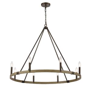 Val de Loire 36 in. W 8-Light Oil Rubbed Bronze Chandelier with No Shades