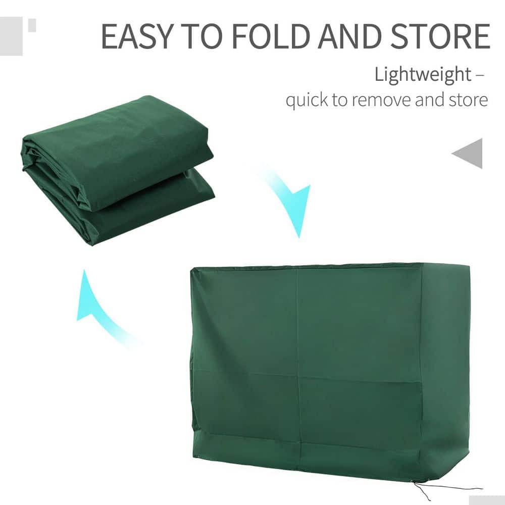 Dark Green Waterproof 3-Seater Patio Swing Cover with UV Protection
