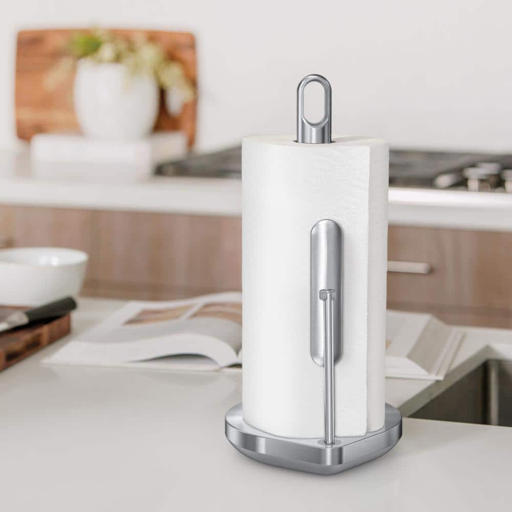 Brushed Stainless Steel Tension Arm Paper Towel Holder