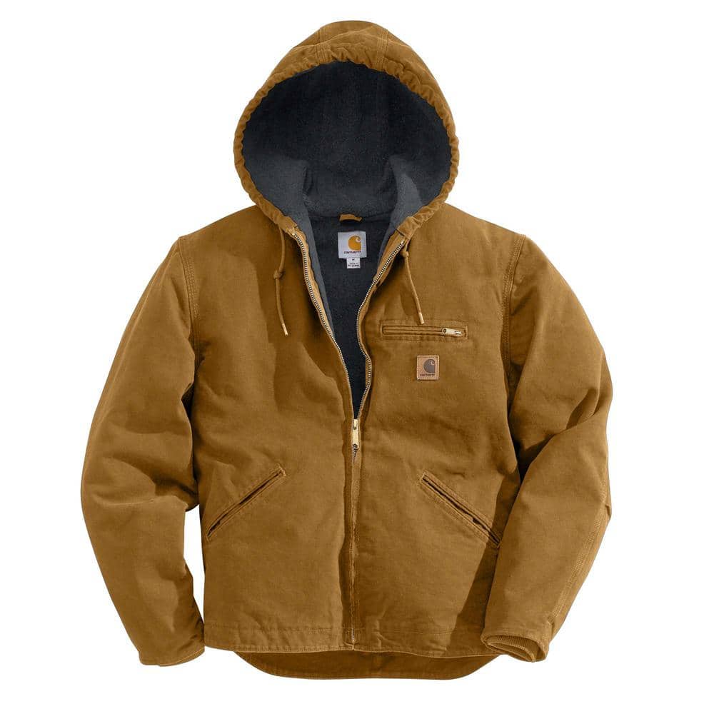 Carhartt Men’s 4 XLT Carhartt Brown Cotton Sierra Jacket Sherpa Lined ...