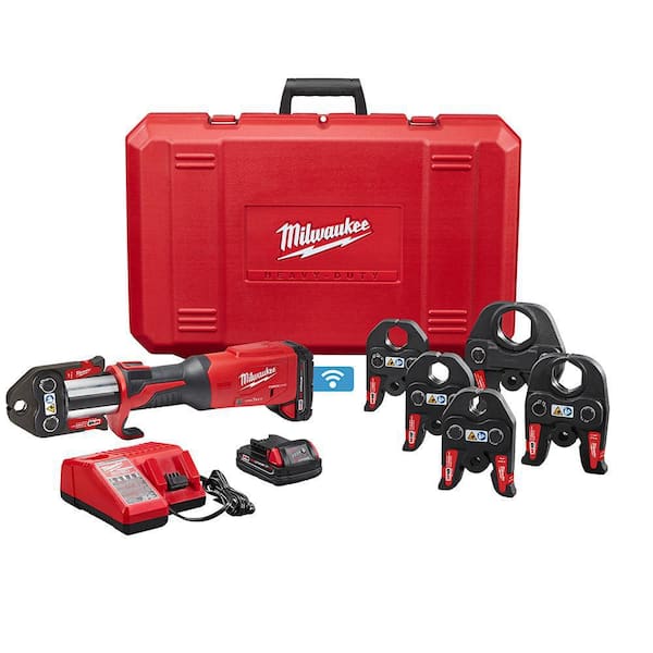 Milwaukee M18 18-Volt Lithium-Ion Brushless Cordless FORCE LOGIC Press Tool Kit with 1/2 in. - 2 in. Jaws Kit (6-Jaws Included)