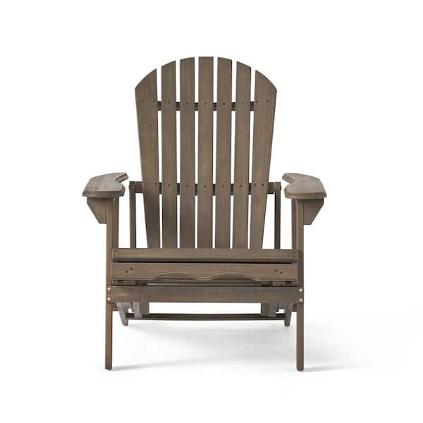 maocao hoom Classic Wood Adirondack Chair Recliner in Grey