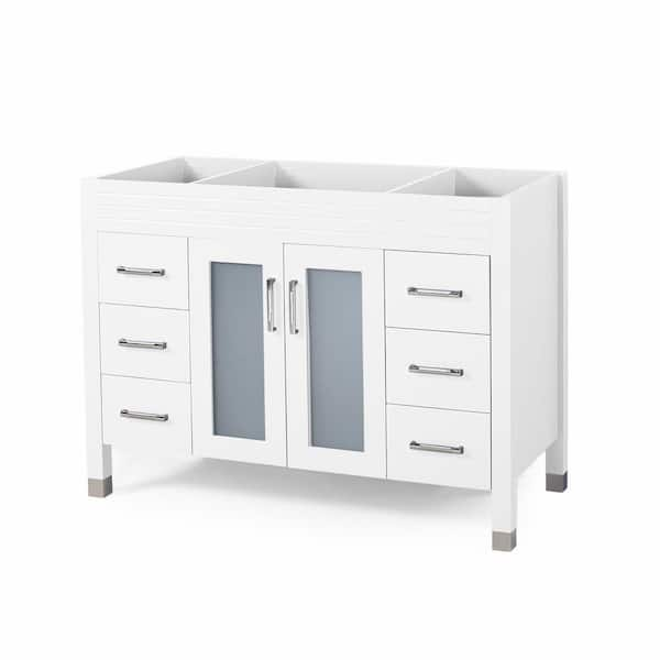 Noble House Halston 48 In W X 22 In D Bath Vanity Cabinet Only In White 65702 The Home Depot