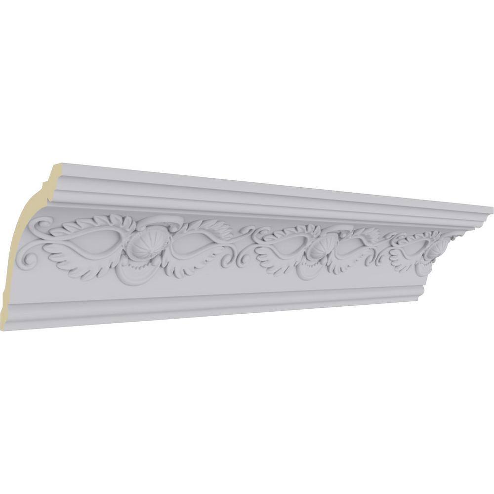 Primed White Polyurethane Geometric Crown Moulding Sample