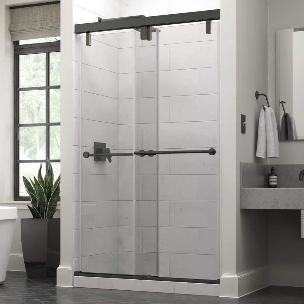 Delta Mod 48 in. x 71-1/2 in. Soft-Close Frameless Sliding Shower Door ...