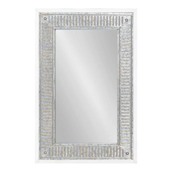 Kate And Laurel Deely 29 75 In H X 20 W Rustic Rectangle Framed White Wall Mirror 220032 The Home Depot Kate And Laurel Deely 29 75 In H X 20, Large White Rectangular Wall Mirror