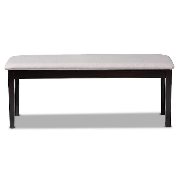 Baxton Studio Teresa Grey and Dark Brown Fabric Dining Bench