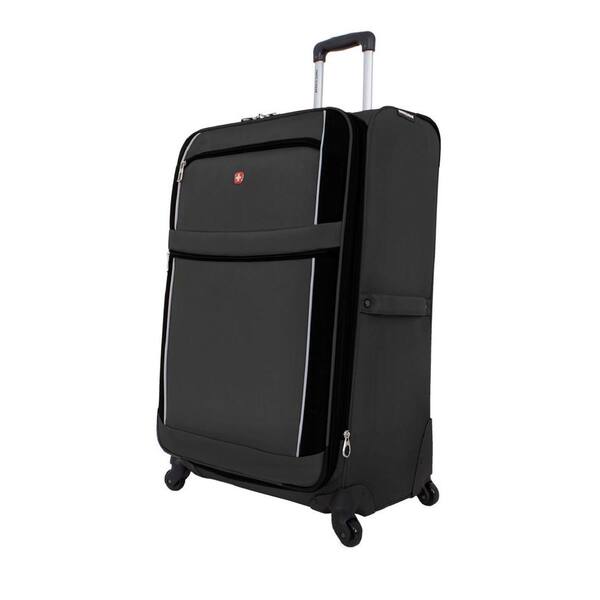 SWISSGEAR 28 in. Upright Spinner Suitcase in Charcoal and Black