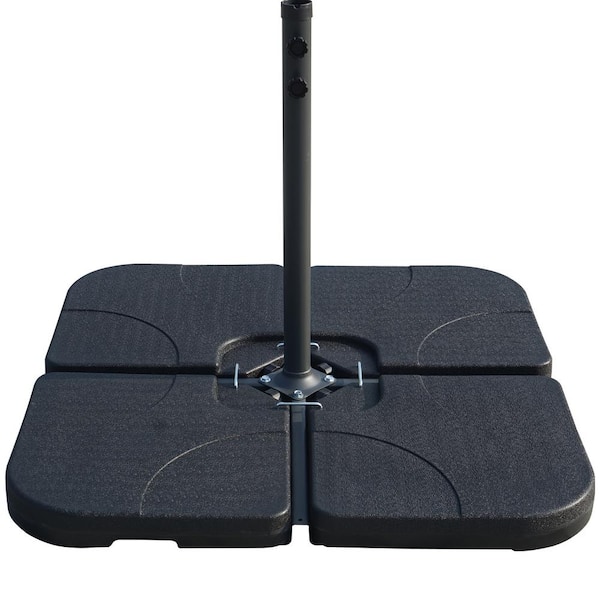 KOZYARD Outdoor 128 lbs. 40 in. x 40 in. Square Plastic Patio Umbrella Base in Black Color