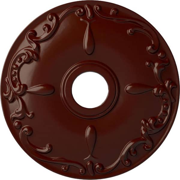 Ekena Millwork 1-1/4" x 18" x 18" Polyurethane Kent Ceiling Medallion, Brushed Mahogany