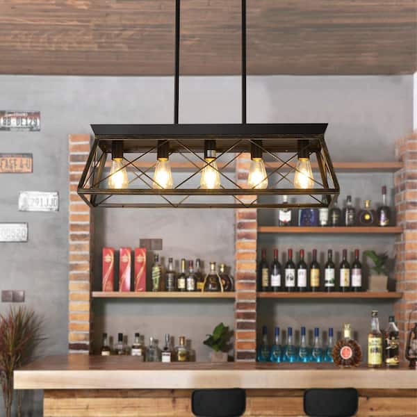 32 in 5-light Luxury black Chandelier Large Ceiling Lighting for Living Room Dining Light Fixture Dining Room Kitchen