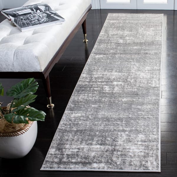 Skyler Gray/Ivory 2 ft. x 9 ft. Distressed Runner Rug
