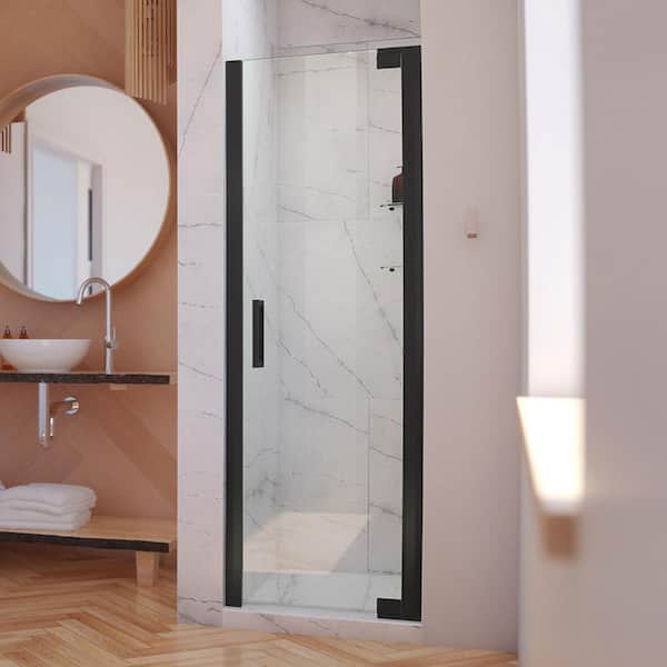 DreamLine Elegance-LS 35-3/4 in. to 37-3/4 in. W x 72 in. H Frameless Pivot Shower Door in Matte Black