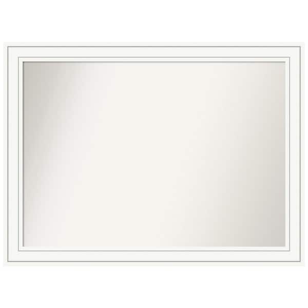 Amanti Art Craftsman White 43 in. W x 32 in. H Non-Beveled Wood Bathroom Wall Mirror in White