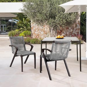 Nabila Dark Eucalyptus Outdoor Dining Chair in Grey (Set of 2)