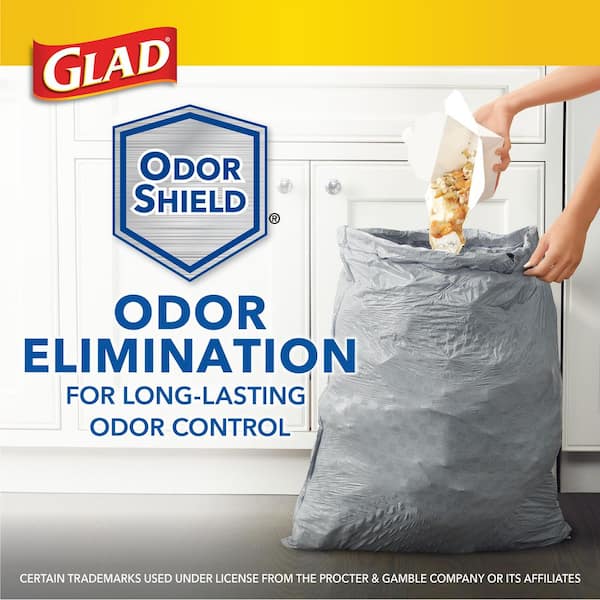 Glad Odor Shield Tall Drawstring Kitchen Bags, 13 Gallon, Lavender - 40 count
