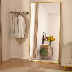 28 in. W x 71 in. H Oversized Rectangle Full Length Mirror Framed Gold Wall Mounted/Standing Mirror large Floor Mirror