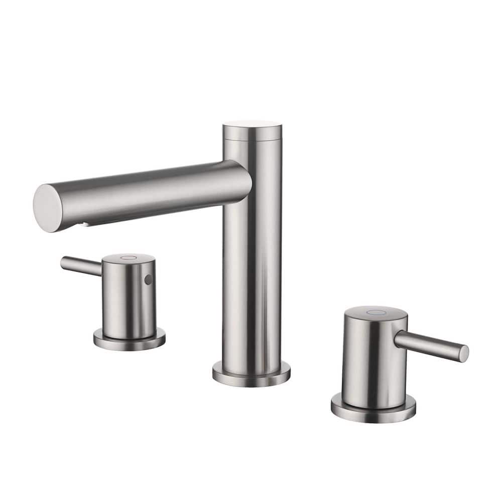 8 in. Widespread 2-Handle Bathroom Sink Faucet with Supply Lines and Adjustable Flow Rate in Brushed Nickel (1-Pack) price history on PriceWatchPro