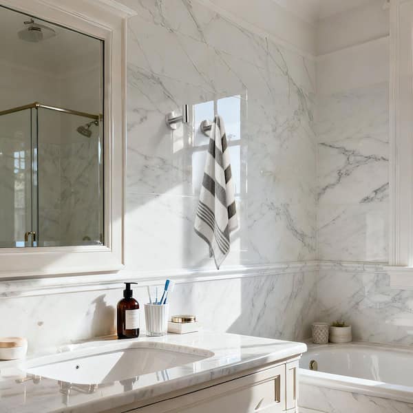 Wall Mount Round Stainless-Steel J-Hook Robe/Towel Hook in Brushed Nickel (2 Pack)