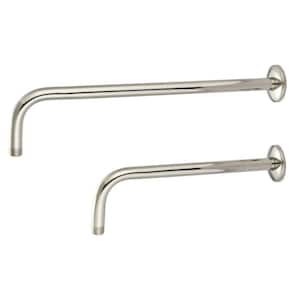 1/2 in. IPS x 17 in. Wall Mount Shower Arm with Flange, in Polished Nickel