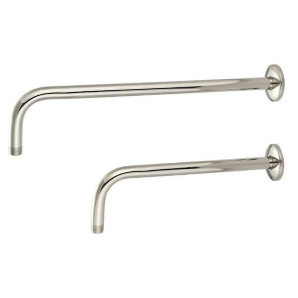 Barclay Products 1/2 in. IPS x 17 in. Wall Mount Shower Arm with Flange, in Polished Nickel