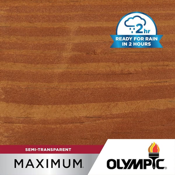 Maximum 1 gal. Redwood Semi-Transparent Exterior Ready to Use Stain and Sealer in 1-Low VOC