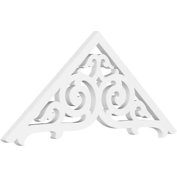 Ekena Millwork 1 in. x 36 in. x 15 in. (10/12) Pitch Athens Gable Pediment Architectural Grade PVC Moulding