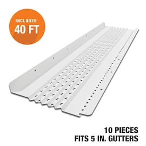 4 ft. L x 5 in. W All-Aluminum Gutter Guard - White Finish (40 ft. Kit - Nominal)