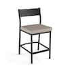 Amisco Madeira 26.75 in. Grey-Beige Counter Stool