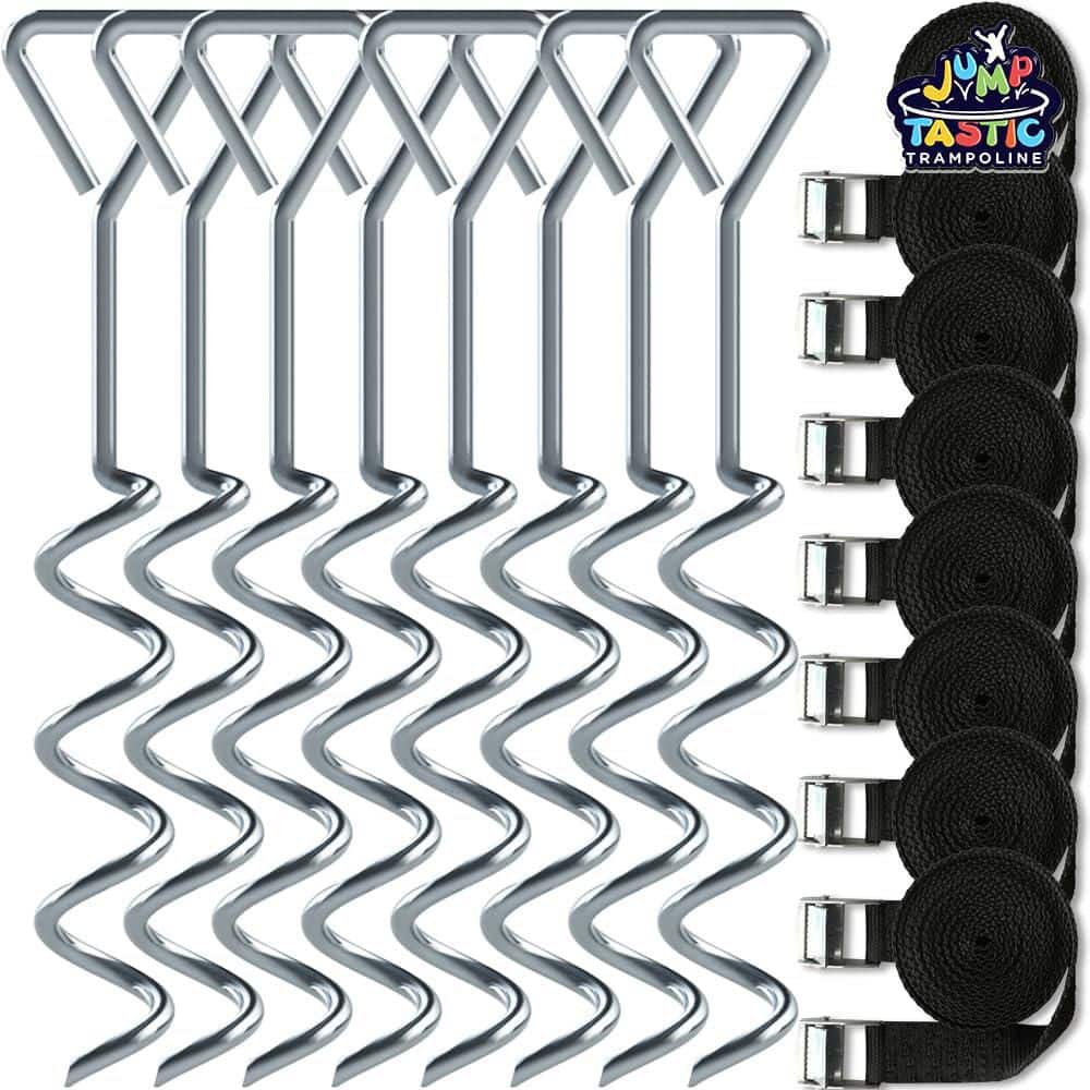 Heavy Duty Anti-Rust Trampoline Stakes and Straps for Outdoor Camping, Black (8-Pack) price history on PriceWatchPro