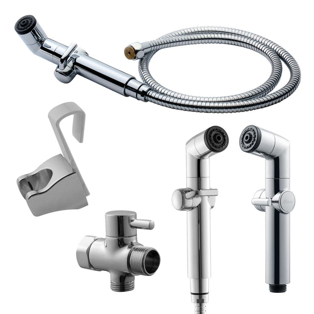 Chrome Handheld Bidet Sprayer with Stainless Steel Hose