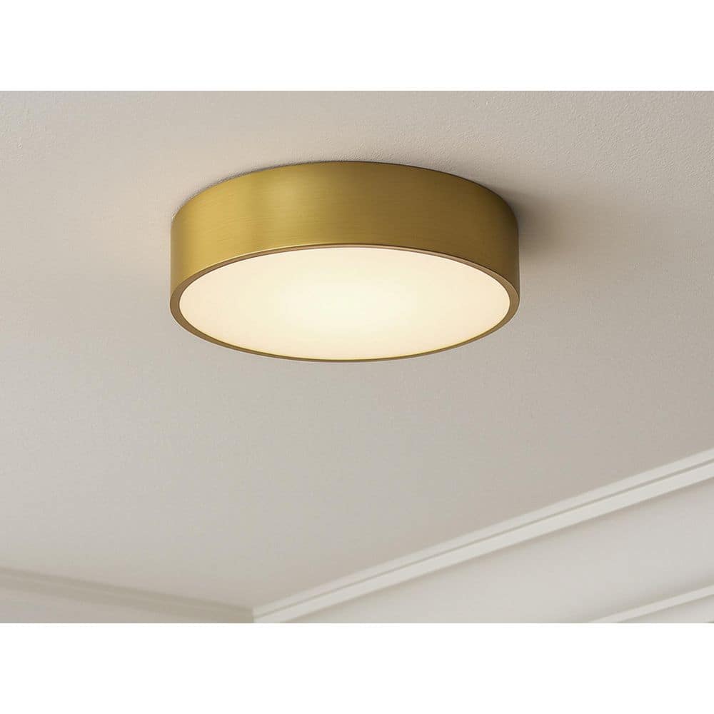 Bailey 2.5 in. 1-Light Light Antique Brass Integrated LED Flush Mount price history on PriceWatchPro