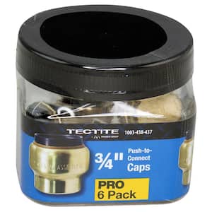 3/4 in. Brass Push-To-Connect Cap Pro Pack (6-Pack)