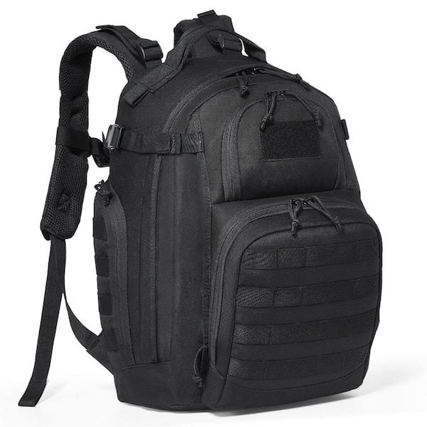 Tactical Backpack, 25L Military Molle Assault Bag, Outdoor Hiking and Hunting Gear with 17.72 in. H Black Backpack