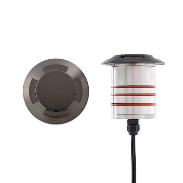 WAC LANDSCAPE Low Voltage 6 Lumens Bronze Stainless Steel Hardwired Integrated LED Weather Resistant in Ground Well Light 2700K