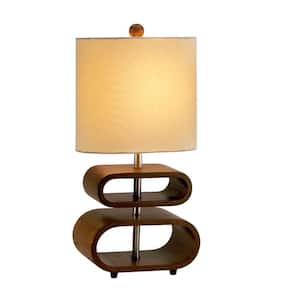 19.5 in. Brown Standard Light Bulb Bedside Table Lamp
