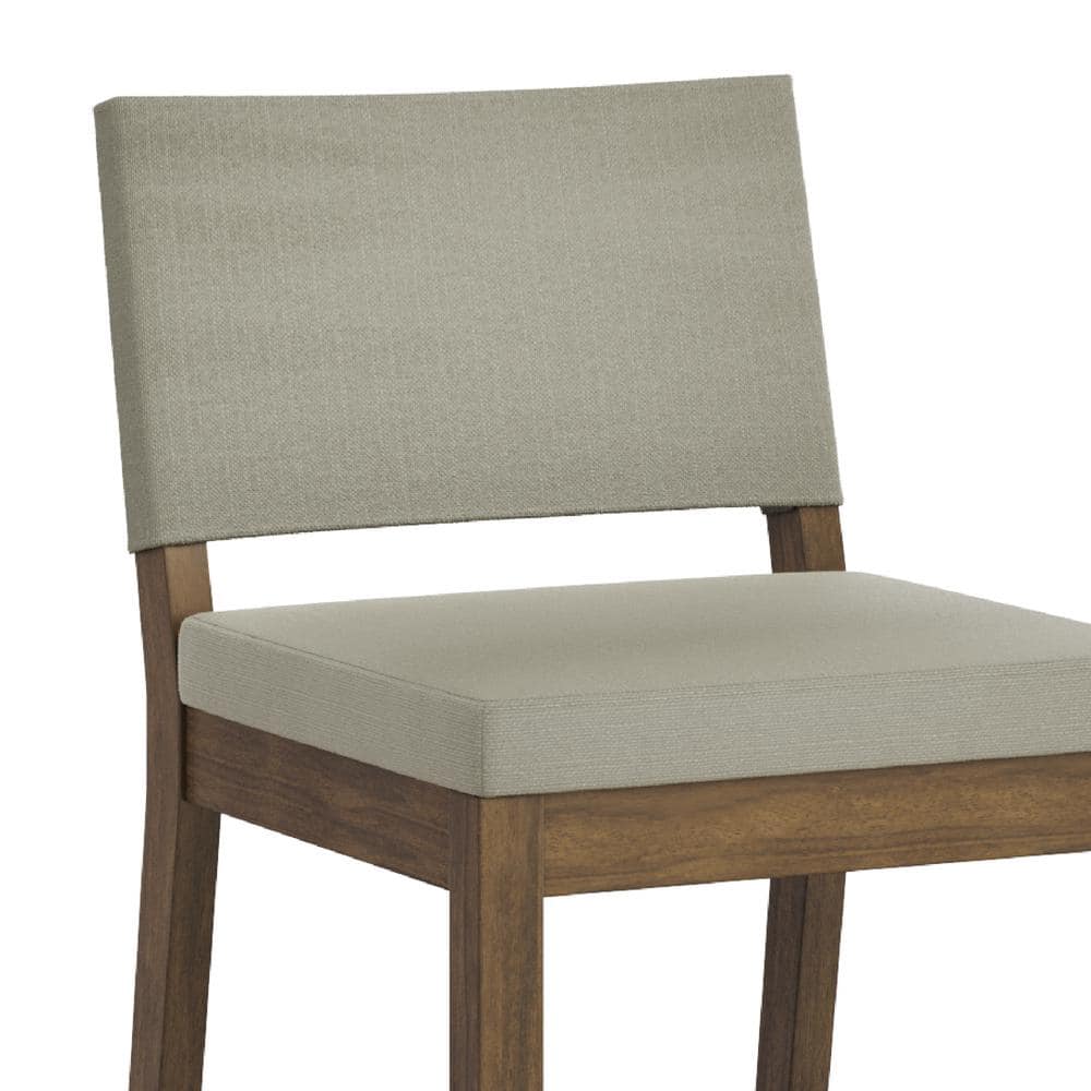 Linus Light Gray and Dark Brown Wood Bar Stool Set