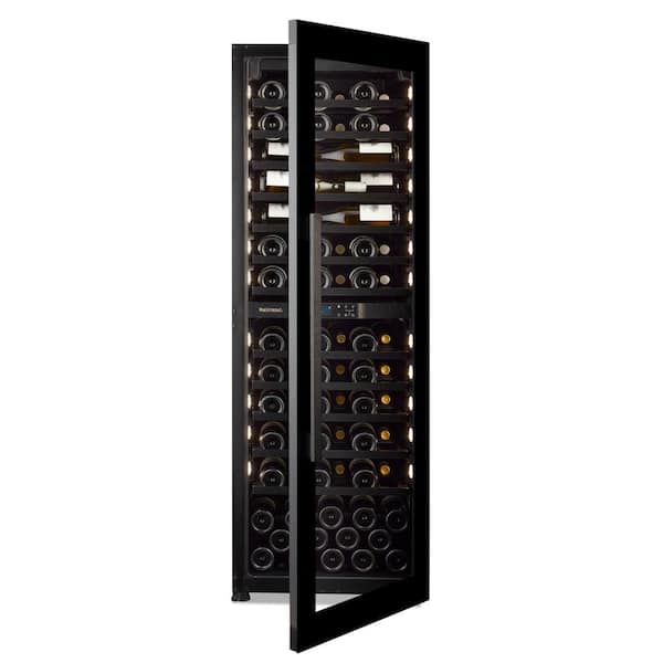 Wine Enthusiast Vinotheque Dual Zone MAX Wine Cellar Cooling Unit in Black Frameless Glass with VinoView Shelving