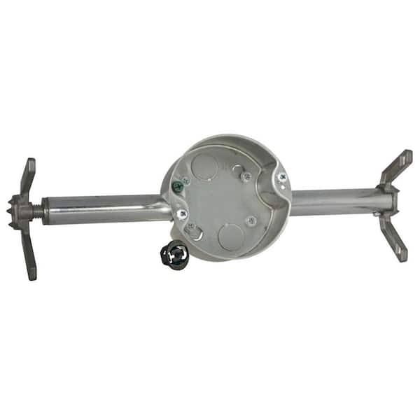 RACO RETRO-BRACE with 4 in. Round Ceiling Rated Pan, 1-1/2 in. Deep with 1/2 in. KO's