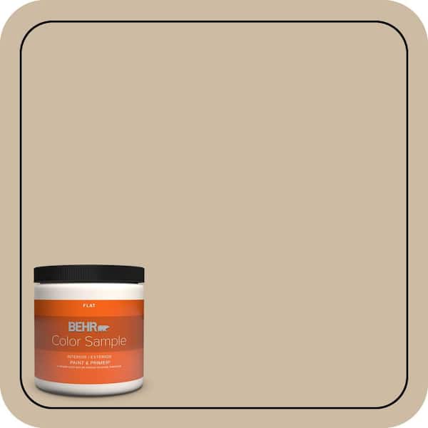 BEHR PREMIUM PLUS 8 oz. #710C-3 Gobi Desert Flat Interior/Exterior Paint & Primer Color Sample