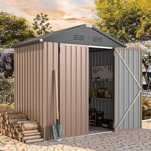 6 ft. W x 4 ft. D Metal Shed with Double Lockable Door (24 sq. ft.)